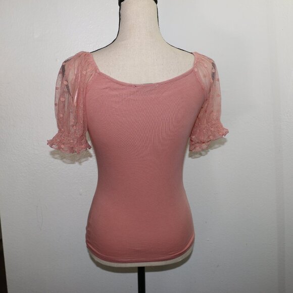 Ambiance Blush Pink Puff Sleeve Top - Size Medium - Picture 3 of 9